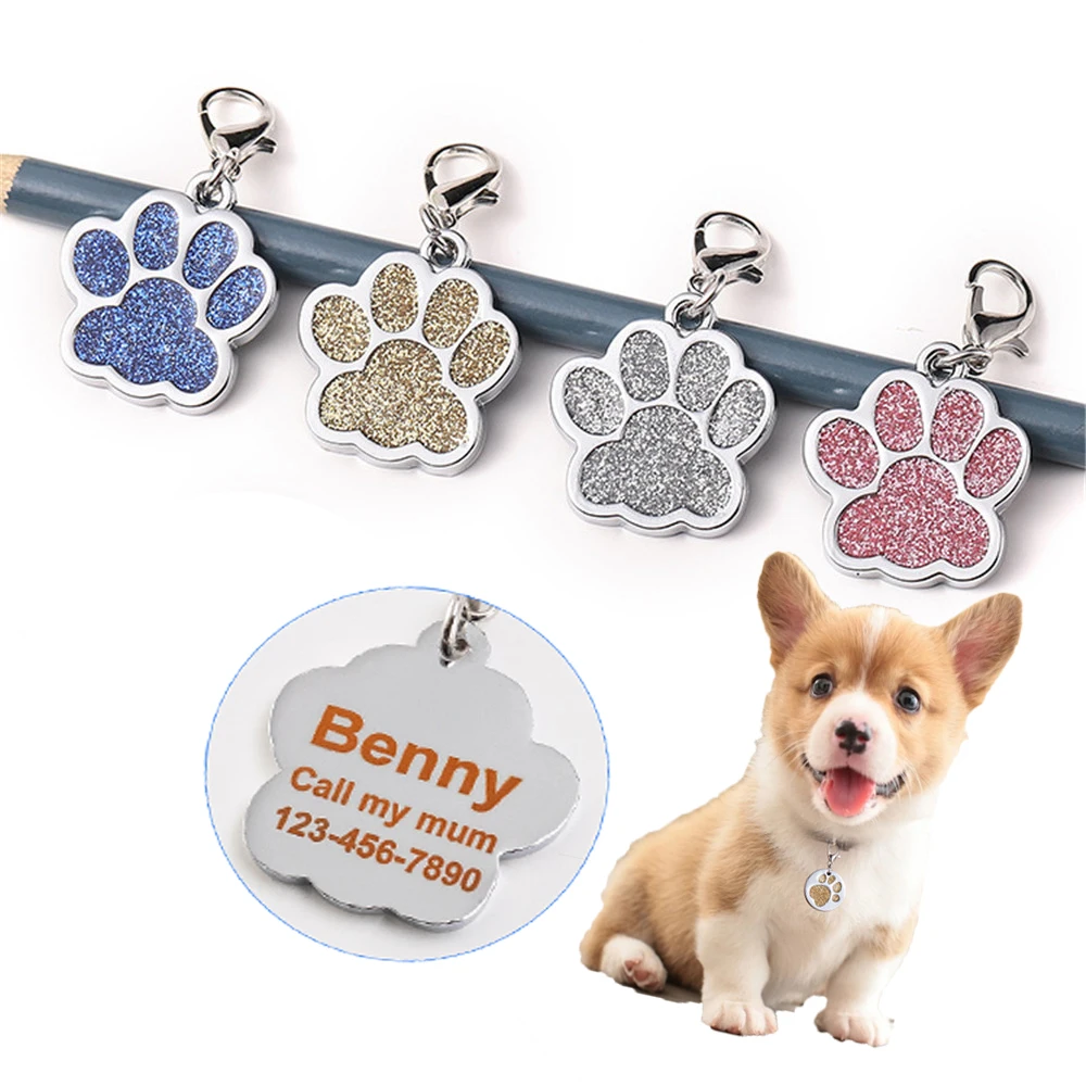 

Custom Dog Tag Engraved Pet Cat Name Tags Customized Dog ID Tag Collar Accessories Nameplate Anti-lost Pendant Metal Keyring