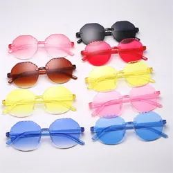 CURTAIN 9 Colors Rimless Sunglasses Children Goggles Child One Piece Gafas Kids Eye Sun Glasses Boys Shades Girls Oculos Eyewear