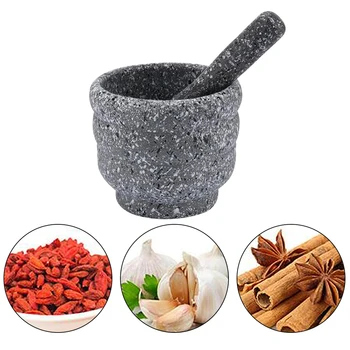 

LARGE GRANITE PESTLE AND MORTAR SPICE HERB CRUSHER GRINDER GRINDING PASTE