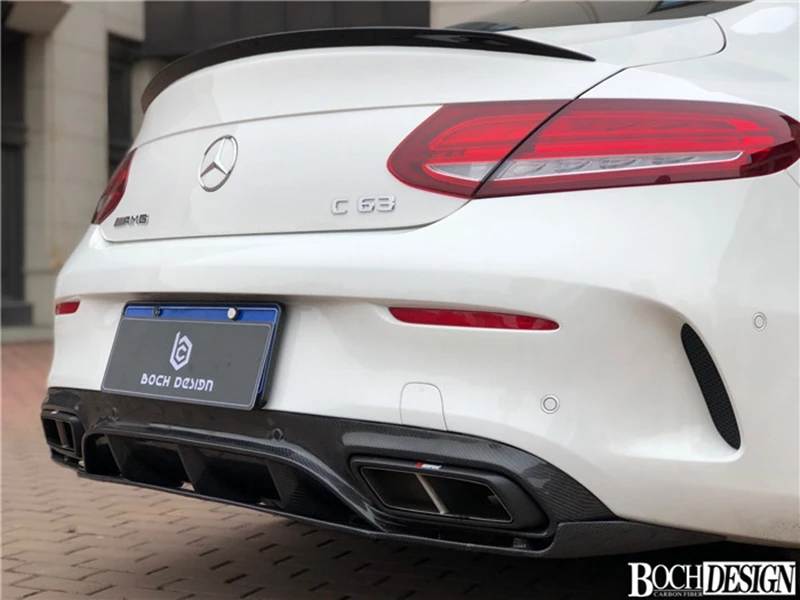 Для Benz C63 W205 C205+ C Class C250 C300 C350 2-купе углеродного волокна спойлер на крышке багажника автомобиля крыло багажника губ загрузки крышка 1 шт