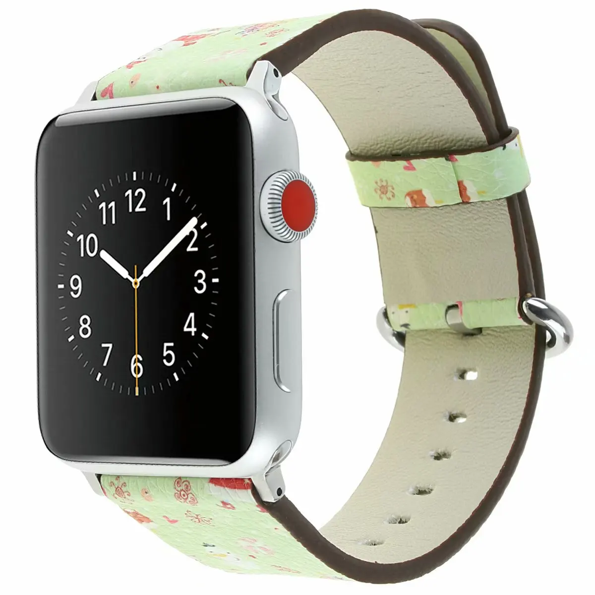 Ремешок совместим для apple watch серии 4/3/2/1/44 42 мм с рождественским Узором Спортивные кожаный ремешок, сменный ремешок для наручных часов iwatch, 40/38 мм