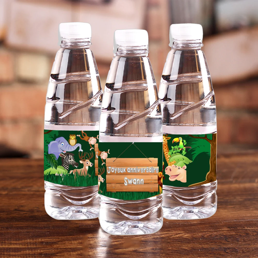 20 шт. на заказ джунгли сафари животные лес день рождения вечерние бутылки для