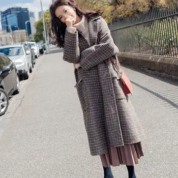 

Overcoat Autumn Jacket Women Fashion Long Woolen Coat Single Breasted Female Winter Woolen Coats
