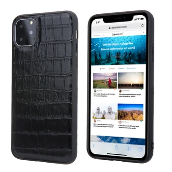 

Luxury Genuine Leather Back Case for iphone11 Pro MAX 2019 Case Anti-Knock New Arrival Croc Skin Cover for iphone7 8 X XS Fundas