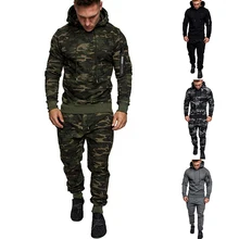 NEW Men's Casual Tracksuit  Autumn Winter Men Hoodies and Sweatpants Two Pieces Sets Sportswear Plus Size Clothing for Male