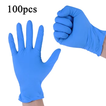 

100pcs 9" Nitrile Gloves Disposable Glove Food Grade Gloves Natural Rubber Multipurpose Gloves Disposable Gloves Nitril (Blue)