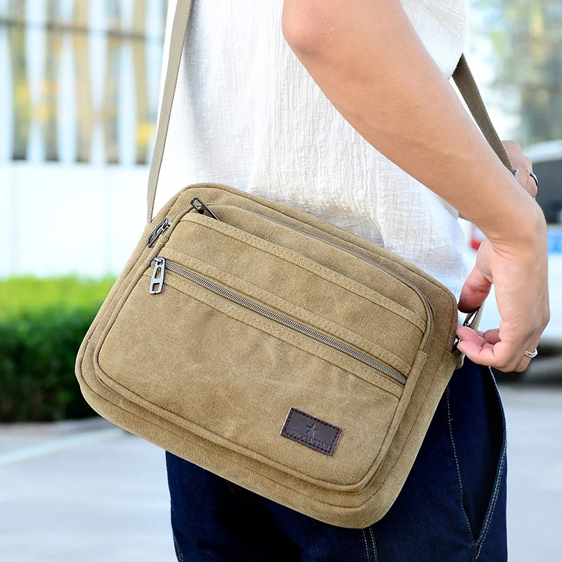 

Summer New Style Large-Volume Single-shoulder Canvas Bag Fashion Casual Outdoor Men Messenger Backpack Toolkit Shoulder Bag