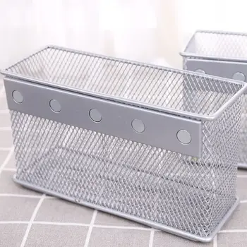 

Durable Refrigerator Wire Mesh Magnetic Basket Storage Box Pen Makeup Organizer W91A