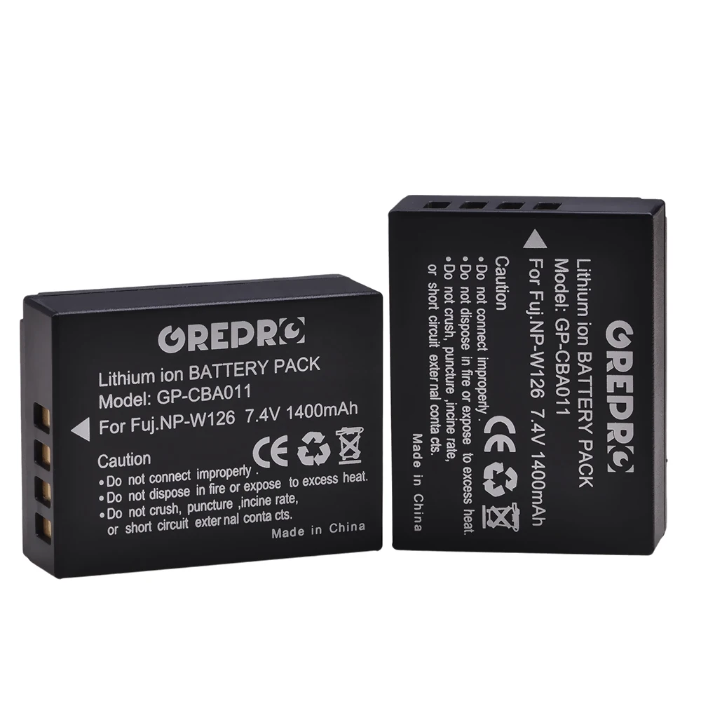 Batteria LED con caricatore doppio per Fujifilm X-Pro1, X-T1, HS30EXR e X-A series - 4 pezzi NP-W126 e NP-W126S 54