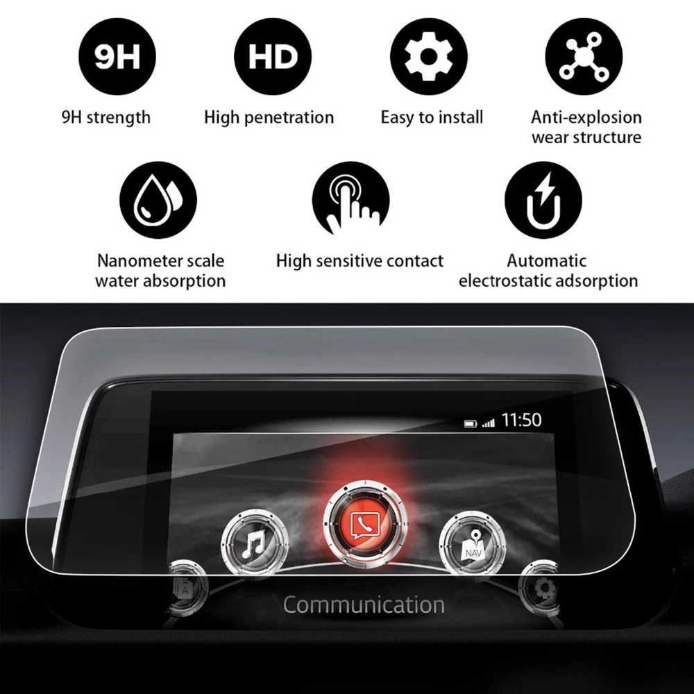 Закаленное стекло 7Inchs автомобильные DVD Защитные пленки Защитная пленка GPS Премиум прозрачные аксессуары для HD для Mazda CX-5 против царапин