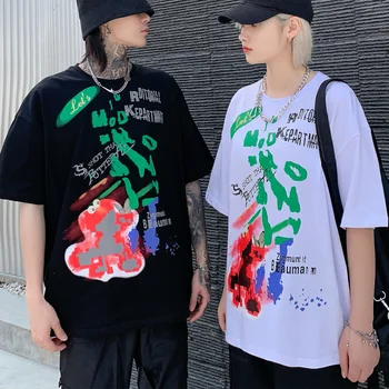 

100% Cotton New Fashion Female Tops Tees 2020 Graffiti Art Design Street Style T-Shirts Women's Clothing