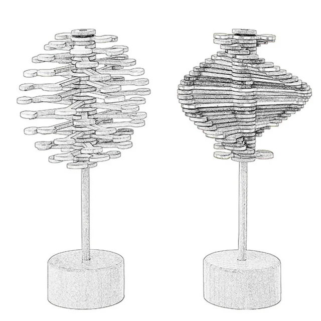 Spiral Lollipops Rotating Spin Toy Wooden Figet Fibonacci Sequence Anxiety And Stress Relief For Adults Kids Antistress 5