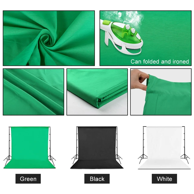 Kit de soporte de fondo fotográfico con muselina cromakey, fondo de  pantalla verde con soporte para fotografía para Streaming de juegos de   - AliExpress