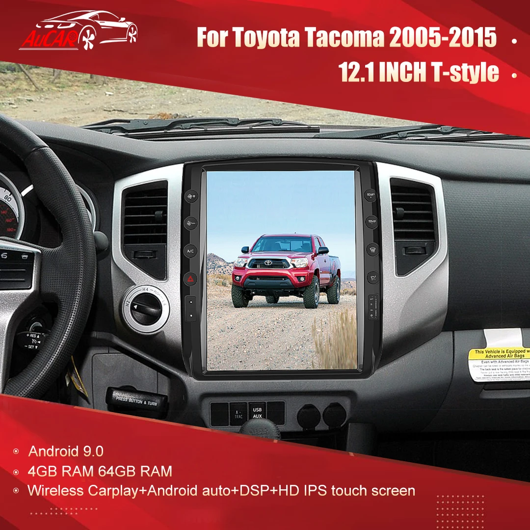 For Toyota Tacoma 2005-2015 Android Radio Head Unit Multimedia Car Gps  Navigation Stereo Android 9.0 4+64gb T-style 12.1'' Hd - Car Multimedia  Player - AliExpress