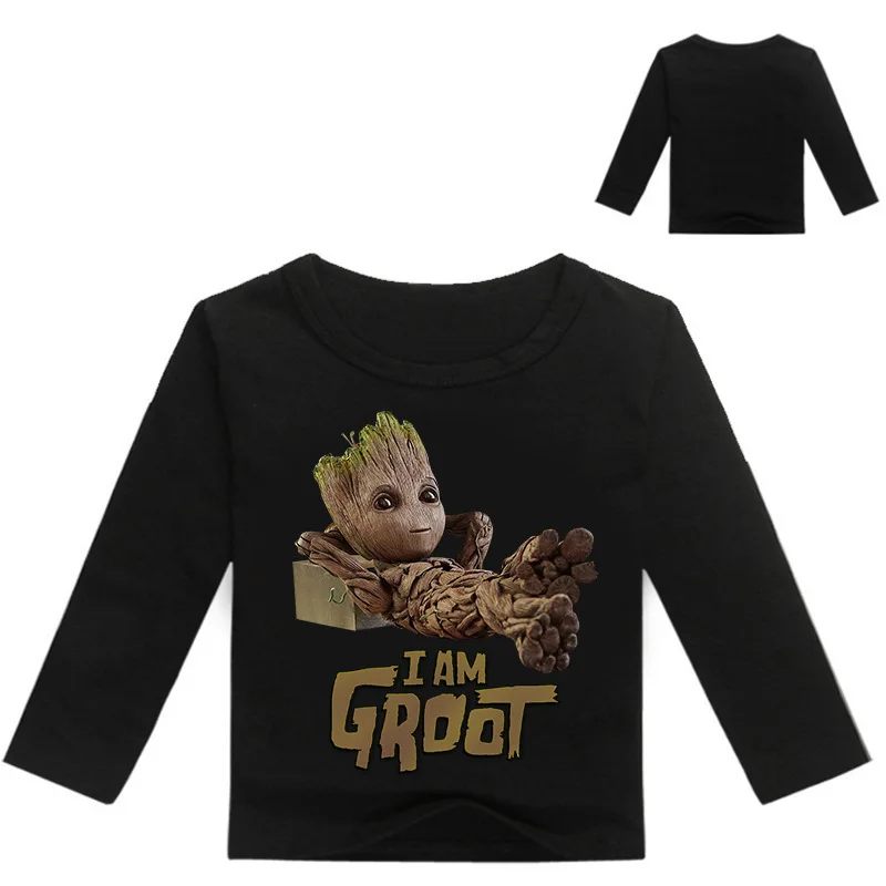 Г., одежда футболки с принтом «I'm Groot», летние футболки одежда для детей футболки с длинными рукавами, топ, костюм футболки для мальчиков и девочек топы для девочек