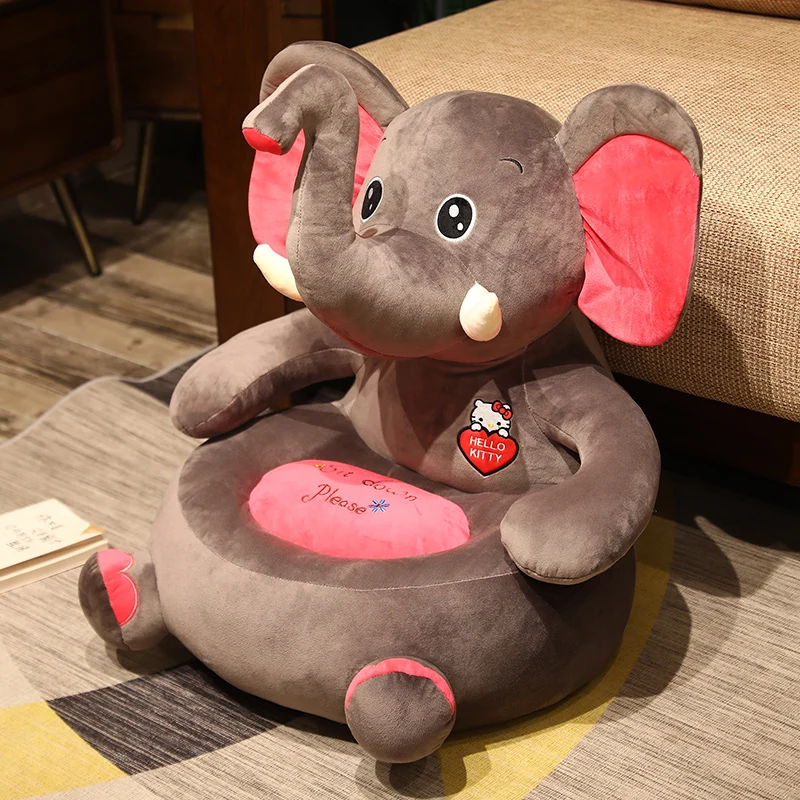 Cartoon Gray Elephant Plush Toy Seat Cushion For Children Doll Sofa Indoor Floor Home Chair Decor Winter Gift | Игрушки и хобби
