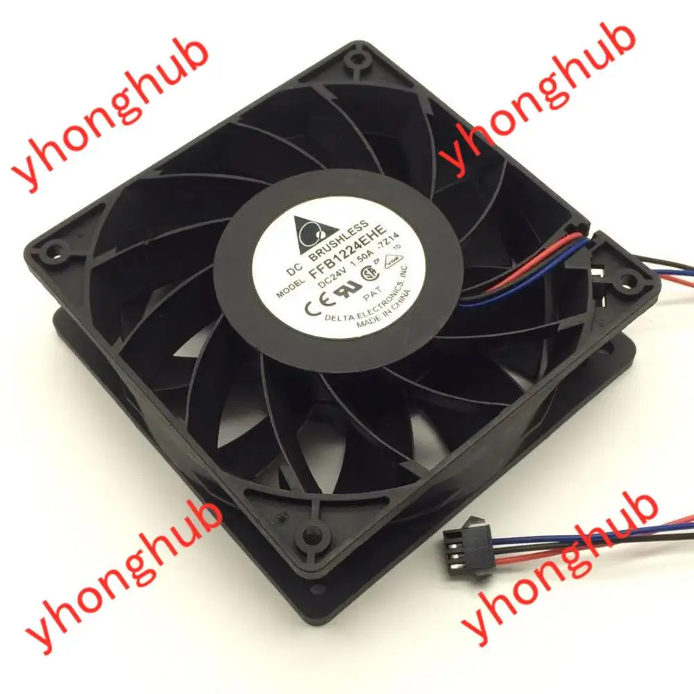 Delta Electronics FFB1224EHE 7Z14 DC 24V 1.50A 3 провода 120x120x38 мм Сервер вентилятор охлаждения|square