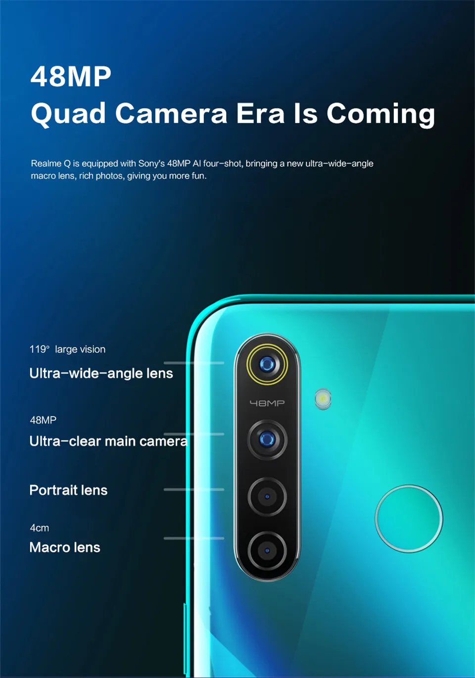 realme Q смартфон 6," FHD+ Snapdragon 712, четыре ядра, 48мп, камера VOOC 3,0, 20 Вт, быстрое зарядное устройство, 4 Гб ram, 64 ГБ, телефон