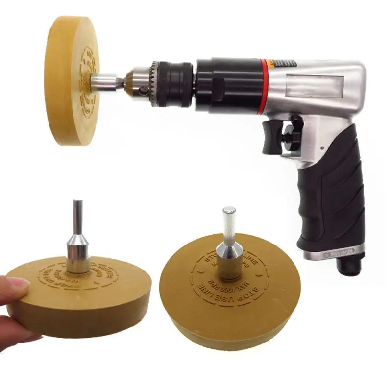 Rubber eraser wheel pad with drill adapter 88mm Polishing Wheel 1/4" Decal Remover For Car Decals Vinyl Stickers Quick Polishi