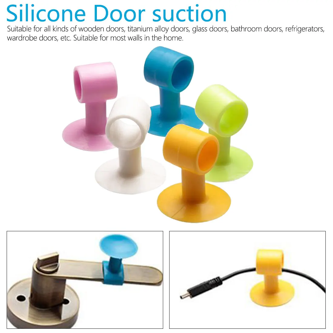 

1pc Anti-Collision Silicone Door Stopper Silencer Crash Pad Wall Protectors Door Stop Handle Punch Bumper Guard