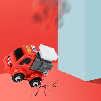 

Enlightenment puzzle assembling engineering car children simulation toy car model excavator fire truck set birthday gift WM-51