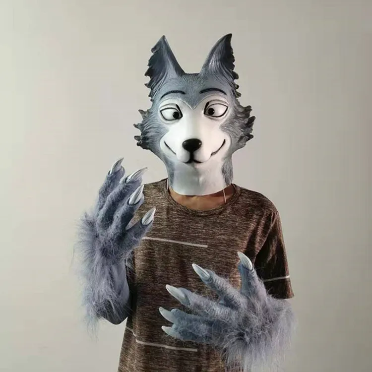 狼 仮面 ケモ耳 マスク BEASTARS コスプレ ウルフ インテリア 仮装