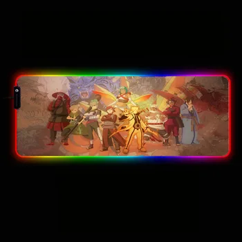 

MRGBEST Naruto Shippuden Anime Gaming Mouse Pad RGB Anti-slip Natural Rubber Computer Anime Mousepad Mat Speed Locking Edge