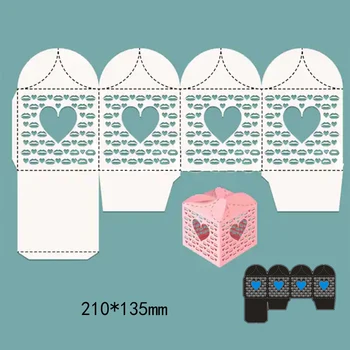 

New Arrival heart love frame box Cutting Dies Stencil DIY Scrapbooking Photo Album Embossing Decor Paper Card Craft 210*135mm