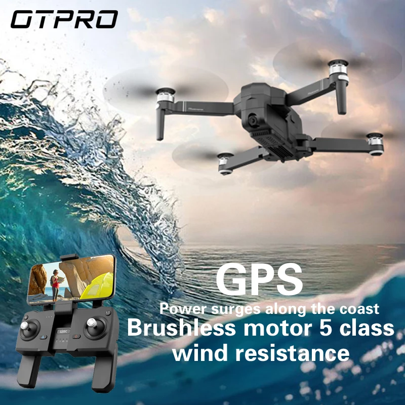 Квадрокоптер OTPRO Радиоуправляемый Wi Fi F1 FPV с 3 осевым шарниром 1080P 4K камерой GPS 28