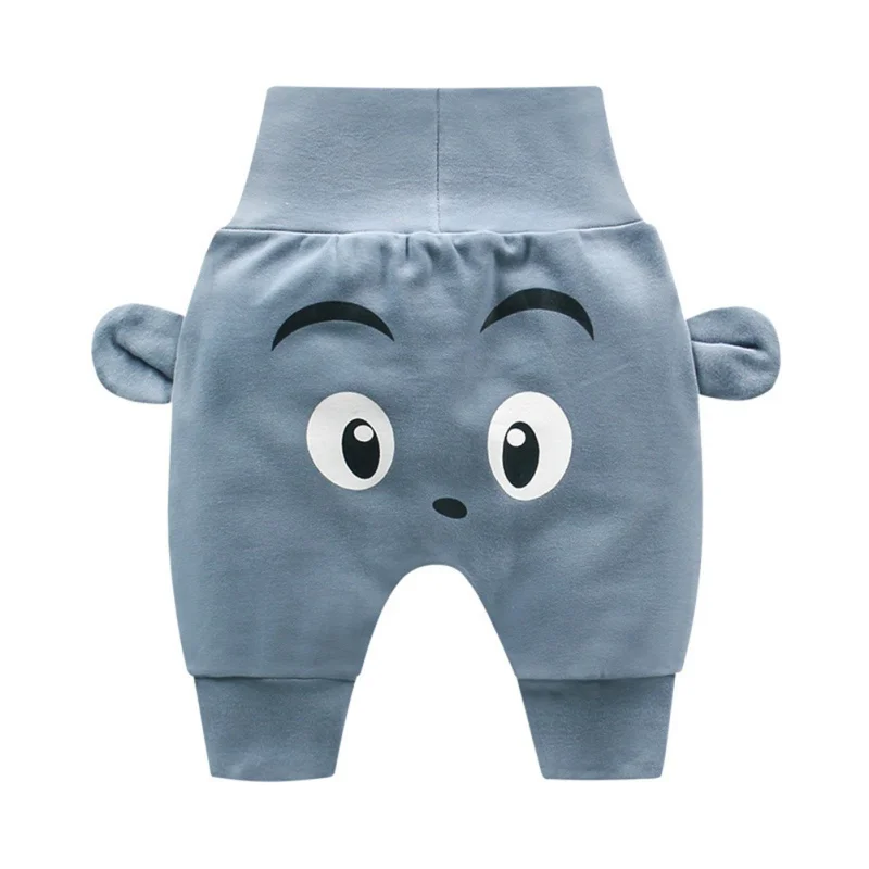 Для новорожденных детские брюки для маленьких мальчиков и девочек с героями мультфильмов, милые длинные штаны-шаровары брюки из хлопка, леггинсы штаны - Цвет: Синий