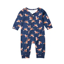 Детский комбинезон для новорожденных мальчиков и девочек от 0 до 24 месяцев, хлопковый комбинезон с рисунком из мультфильма, пижамный комплект, осенняя одежда