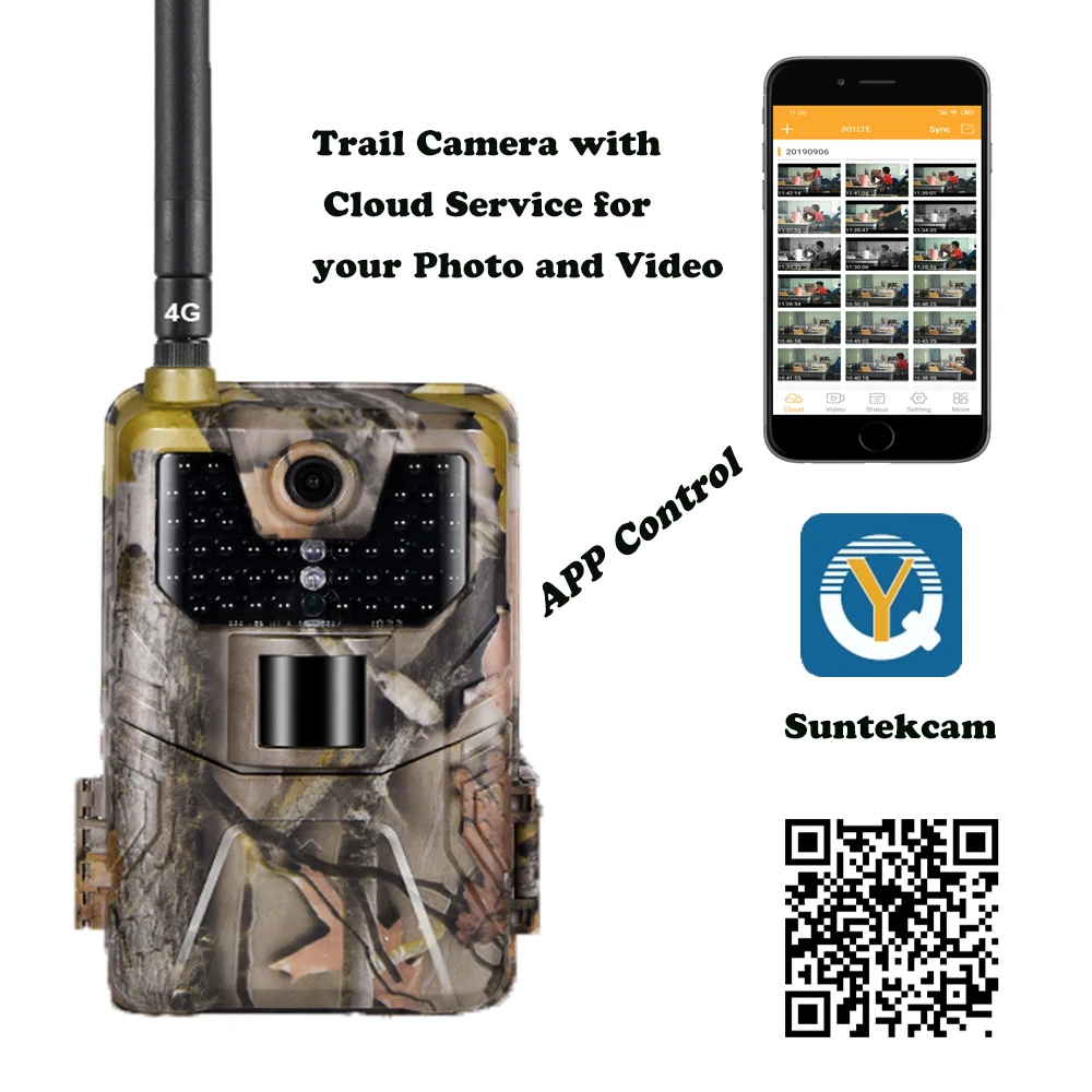 APP Control Trail Camera Cloud services 4G Mobile 30MP 2K Wireless Wildlife Hunting Cameras Night Vision Photo Traps HC900Plus