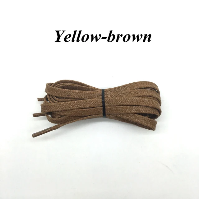1 Pair Waxed Shoelaces Leather Waterproof Flat Shoe Laces Unisex Boots Shoelace Length 60 80 100 120 140 160 180CM P3 Yellow-brown