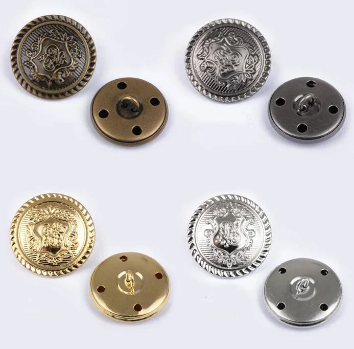 12mm-30mm Sewing Accessories Decorative Buttons Brass Button Up Shirt Coat Woolen Retro Style Buckle 30pcs