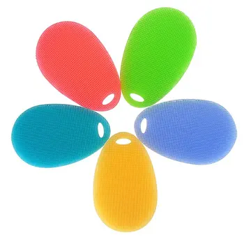 

5 Pieces Scrubber Kitchen Brush Silicone Sponge For Washing Dishes Dishes Fruits Vegetables Dishwashing Brush