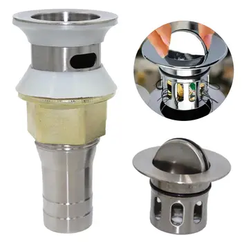 

Anti-Clogging Stainless Steel Wash Basin Bounce Filter Sink Drainer Vanity Stopper Bathroom Accessories Plug Trap Hair Catcher
