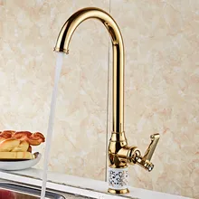 Смеситель для кухонной раковины горячей& холодной латуни и керамики кран и смеситель для кухонной раковины на бортике кран для воды вращающийся кран золото/розовое золото