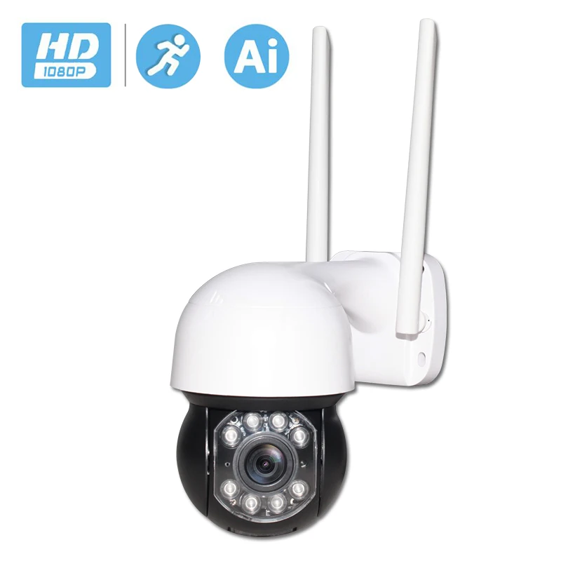 

H.265 1080P PTZ Wifi IP Camera Outdoor 4mm AI Human Detect Wireless Camera P2P ONVIF Audio 2MP Security CCTV Camera