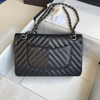 

Classic rhombic square fat man small fragrance CF leather designer big brand V-shaped medium rhombic chain single shoulder strad
