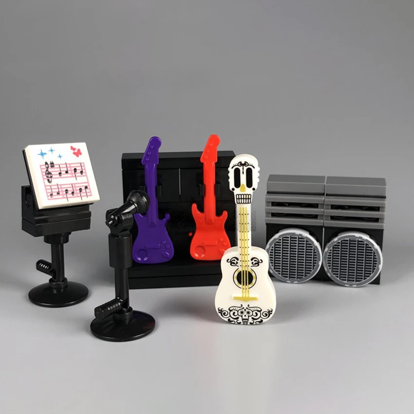 Legoinglys Musical instrument Combination Guitar Rock Building Blocks Set DIY Parts City Figure MOC Accessories Bricks Kit Toys (6)