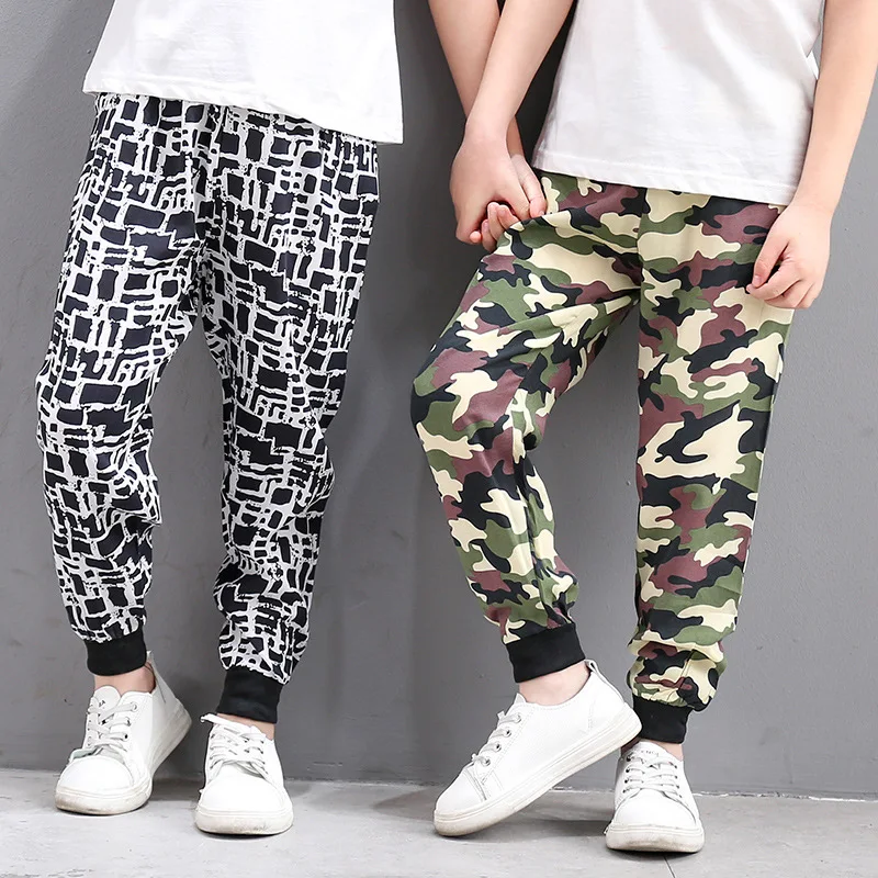 

Children Bourette Anti Mosquito Pants Spring And Summer Thin Sun-resistant Breathable Trousers Ethnic-Style Big Boy Printed Beac