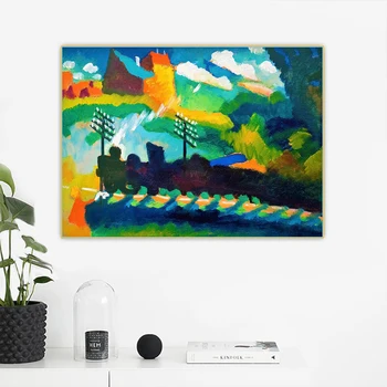 

Citon Wassily Kandinsky《Railroad at Murnau》Abstract Canvas Oil Painting Artwork Picture Background Wall Decor Home Decoration