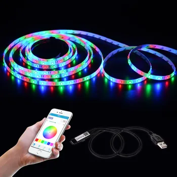 

Mini 5V USB RGB 5050 LED Strip TV Backlight Bluetooth Controller Sync To Music Timer LED Strip Controller Dimmer For 3528 LED