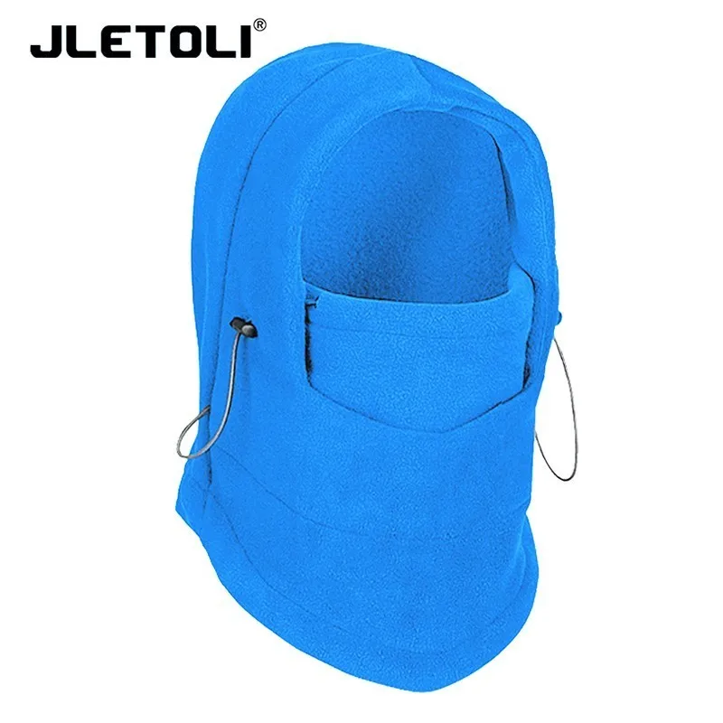 JLETOLI термальная флисовая Зимняя Маска для лица Лыжная тренировочная велосипедная маска ветрозащитная уличная велосипедная маска утолщенная Спортивная велосипедная шапка - Цвет: sky blue