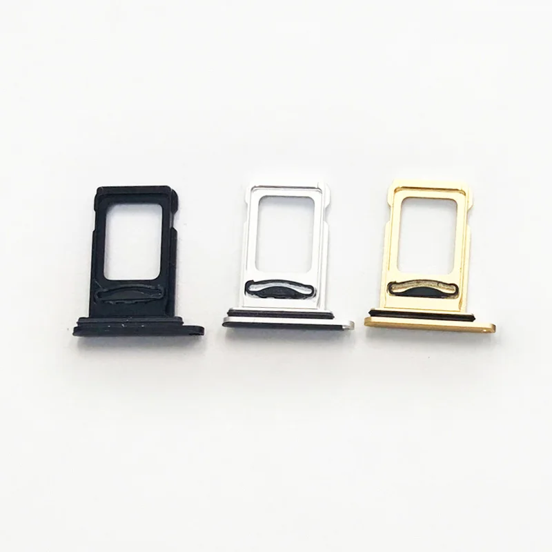 

100PCS/lot Dual & Single Sim Card Tray Slot Holder with Rubber Sealing For iPhone XS MAX XR XS Sim Card Tray Socket Adapter