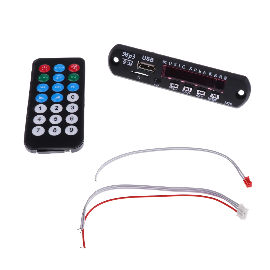 Car 5V/12V MP3 Decoder Board Audio Receive Module U-disk TF SD Card + Remote