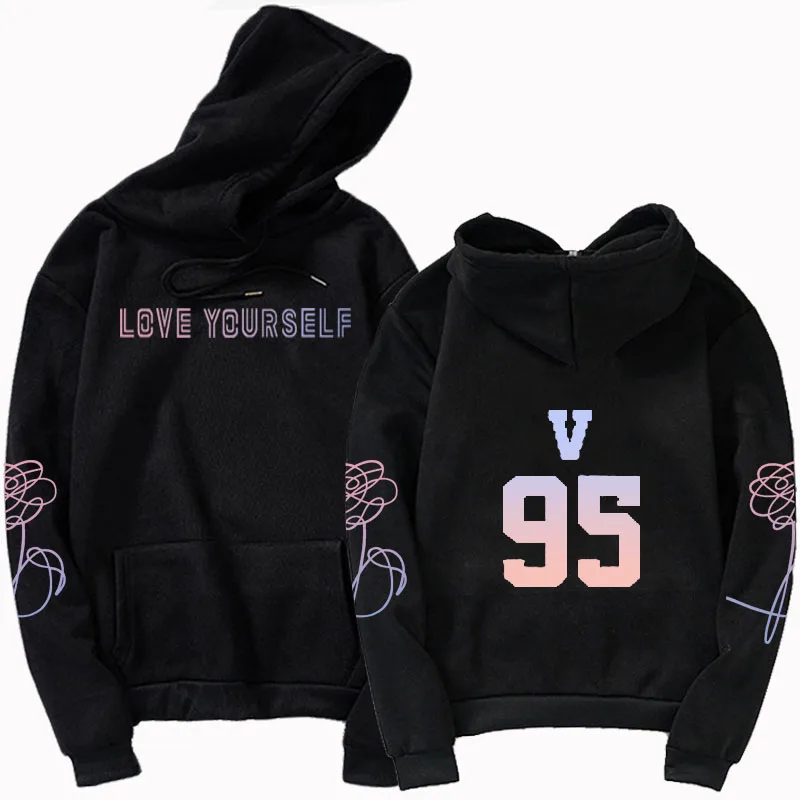 3hoodies 95V KPOP толстовки с цифрами и буквами Bangtan худи для мальчиков Love Self Key Jung Kook V SUGA JIMIN JHOPE RM harajuku kpop Толстовка Топ - Цвет: 3hoodies 95V