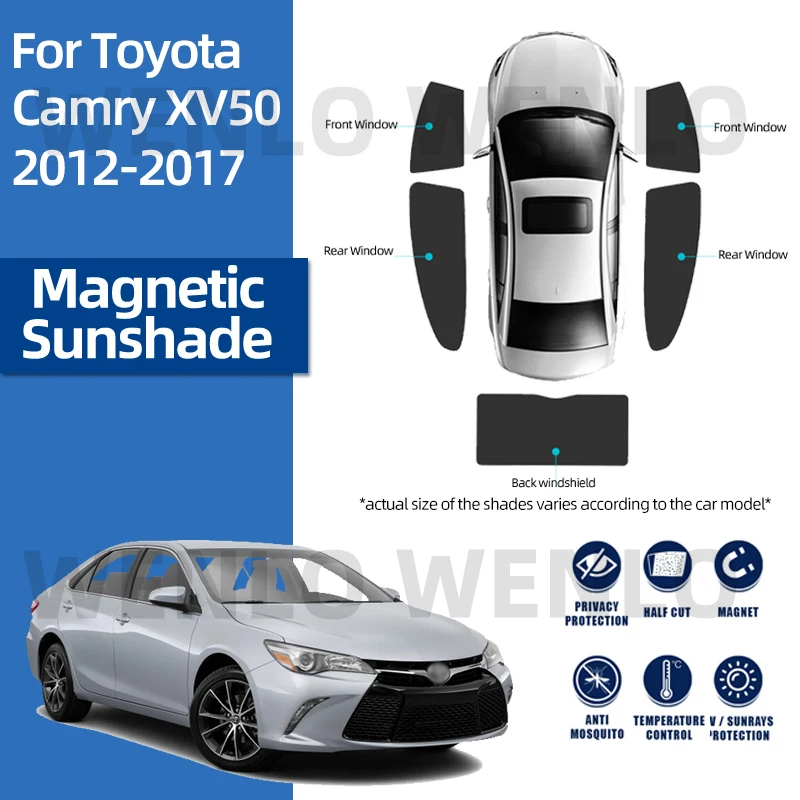

Автомобильный солнцезащитный козырек для Toyota Camry XV50 2012-2015, стеклянный чехол, магнитный солнцезащитный козырек, легкая Монтажная сетчатая оконная занавеска