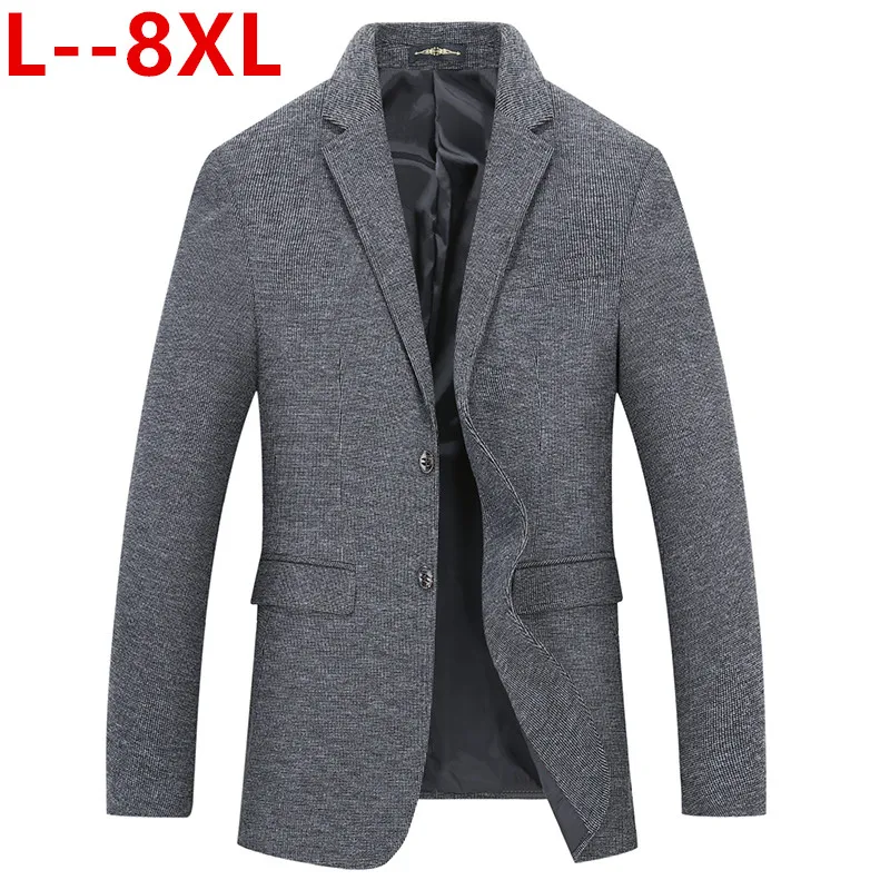 Gray 10XL 8XL 6X Модный осенний клетчатый мужской костюм высокого качества мужской пиджак деловой повседневный костюм приталенный Мужской Блейзер terno masculino - Color: Gray