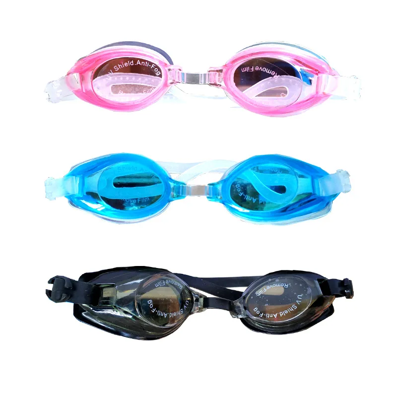 

New Products Comes with Earplug Adult Waterproof Anti-fog Men And Women Solid Color Goggles Universal High-definition PVC Swimmi